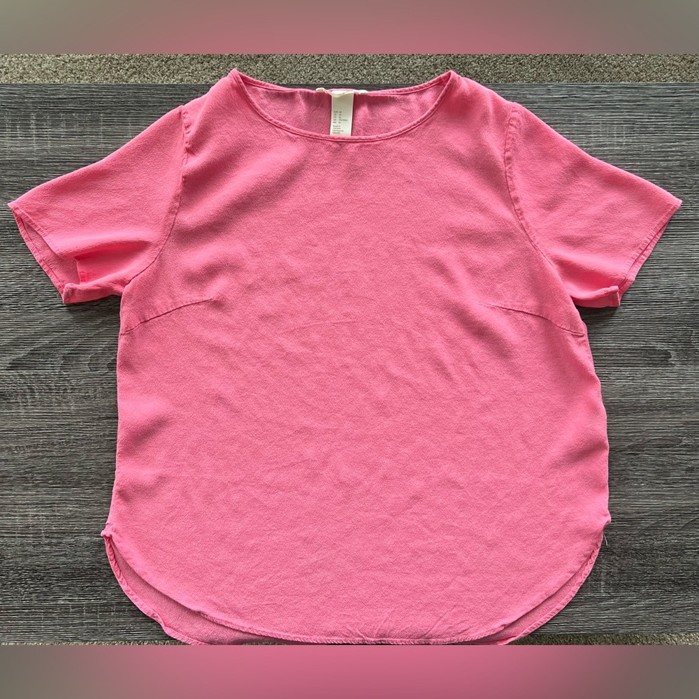 H&M Vibrant Pink Short Sleeve Women's Blouse | Size 14